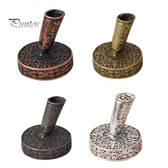 Vintage Desk Organizer Round Pen Holder, Durable Metal Exquisite Carved Desktop Ornament, Calligraphy Base Dip Pens And Quill Supply, for Decoration