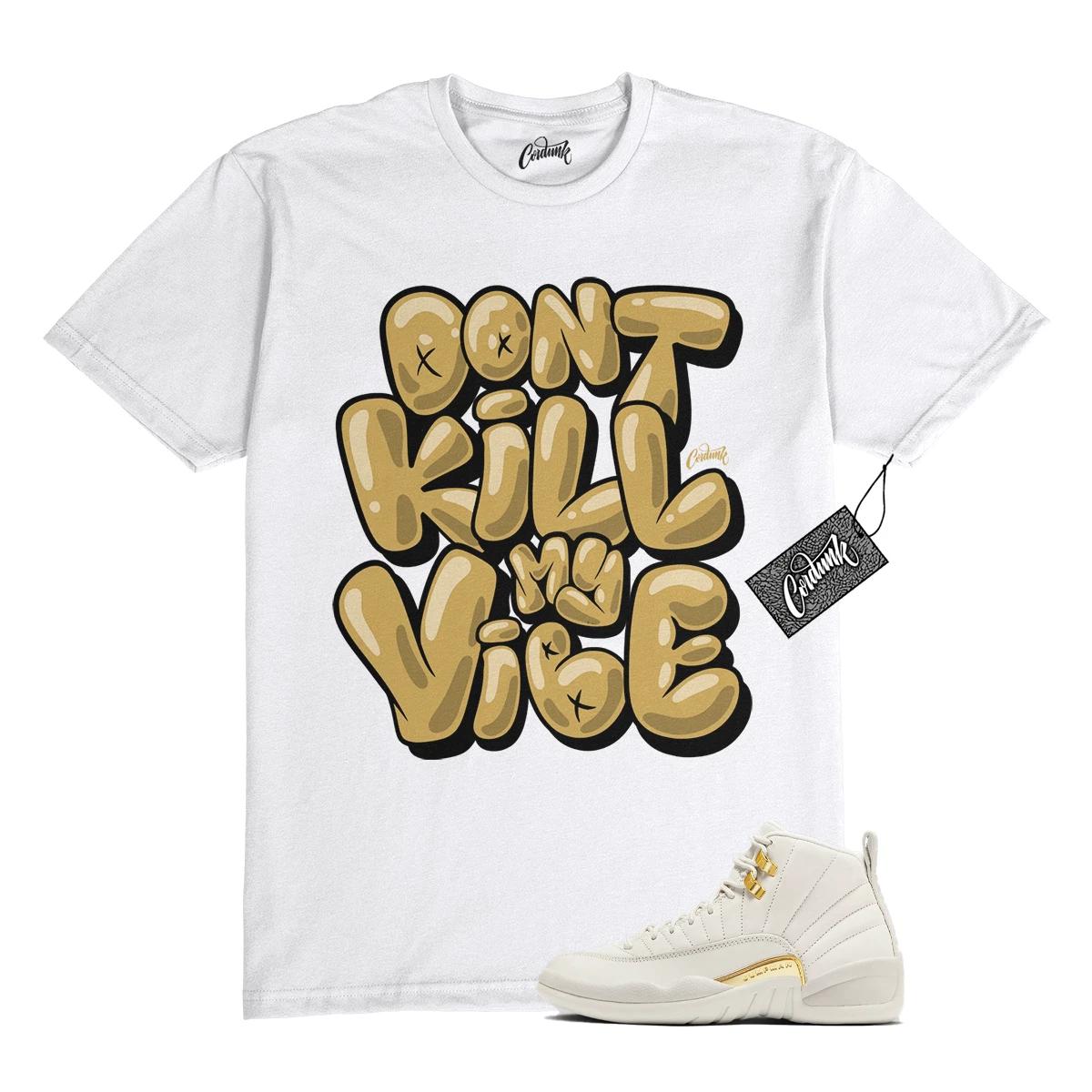 

12 Phantom Metallic Gold White T Shirt to Match DKMV M