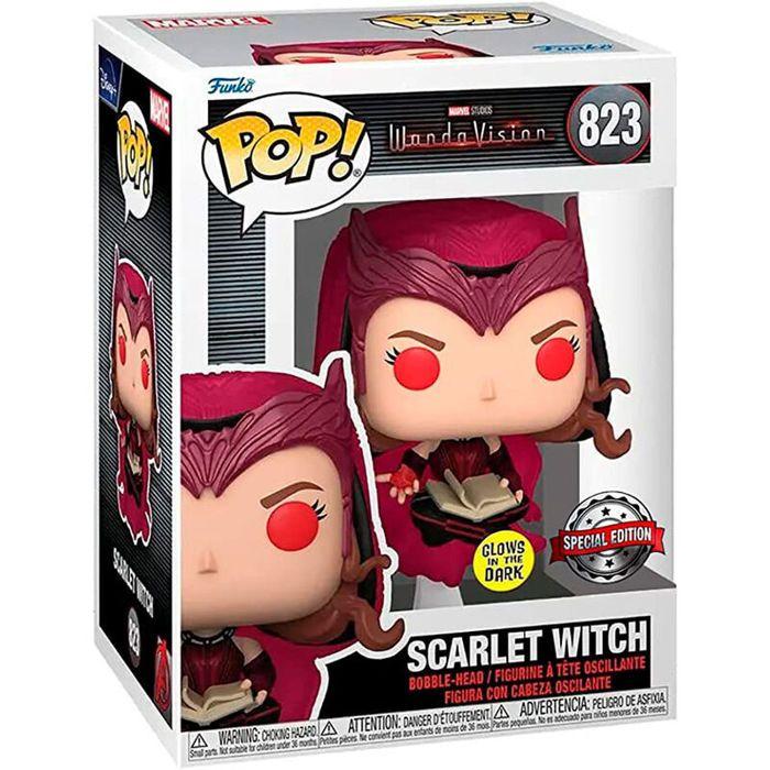 Figurine funko pop - marvel - wanda vision scarlet witch - exclusive - 9 cm - rouge