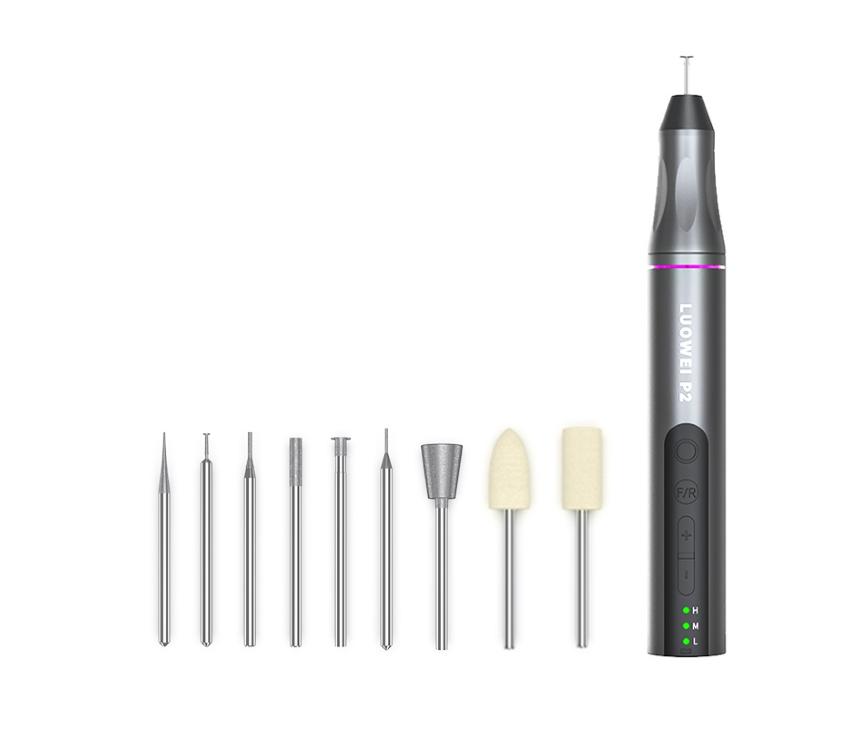 LuoWei P2 Polishing Pen /Grinding pen for Mobile Chips Polishing/9 pieces Polish tips/USB Charger/Grinding pen for mobile Repair чёрный
