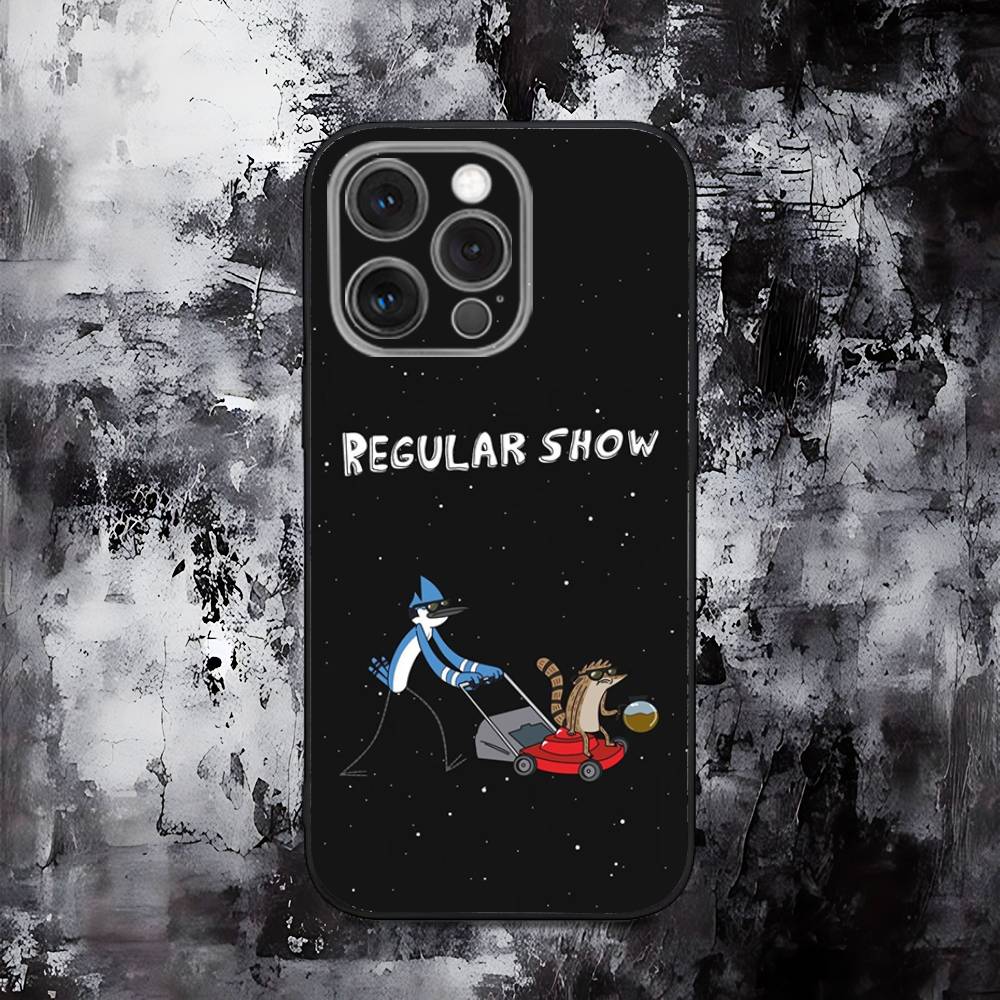 R-RegularS Cute Show  Phone Case For iPhone 16,15,14,13,12,11,Pro,Max,Plus,X,XS,SE,E,Mini,Soft Silicone Black Case iPhone15