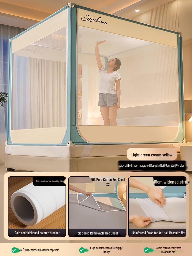 Free Shipping 2026 Anti-Fall Mosquito Net: Full-Cover Bed Rail Tent for Babies and Children
