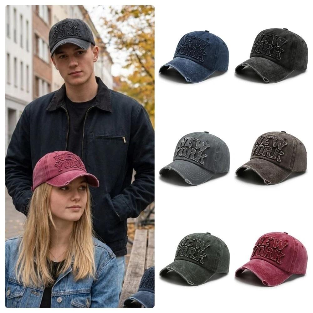 Solid Color Baseball Cap with Letter Patch Sun Hat Casual Duckbill Hat Sports