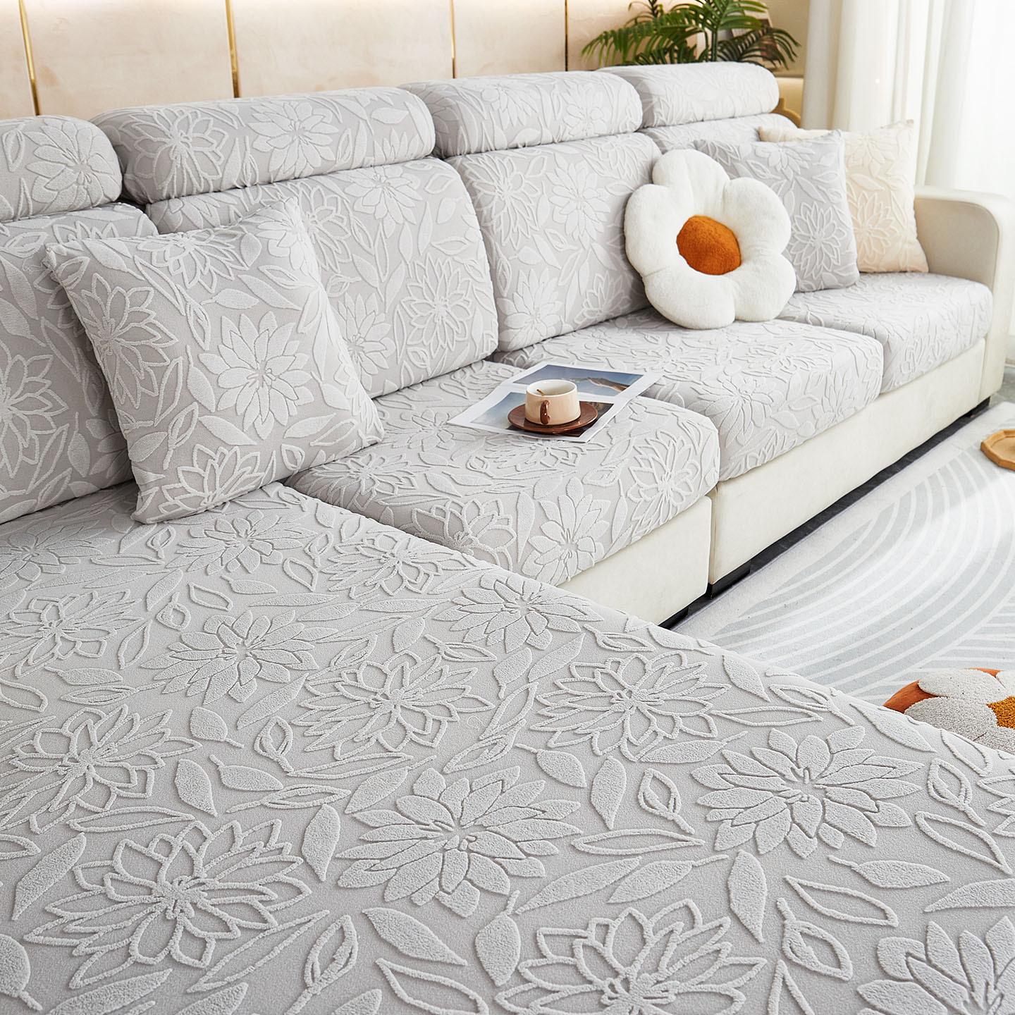 Jacquard Fleece Sofa Cover Universal In All Seasons Non-Slip All-Inclusive Universal Set Lazy Dust-Proof Sofa Hat Backrest S size width 25-35 length 60-80cm 1775₽