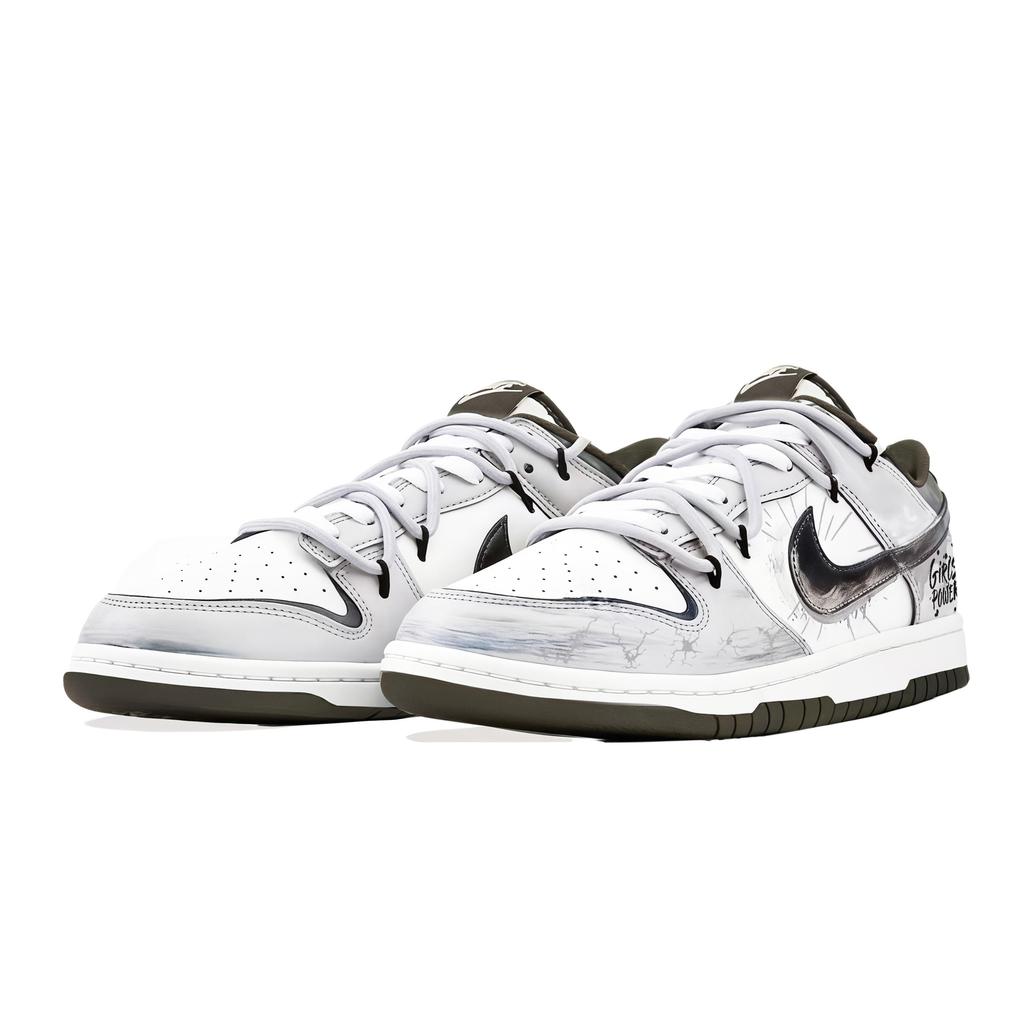 Nike Dunk Plain Power Abrasion Resistant Abrasion Resistant Low Top Skateboard Shoes Men's White Gray HF5441-111(Team266-)