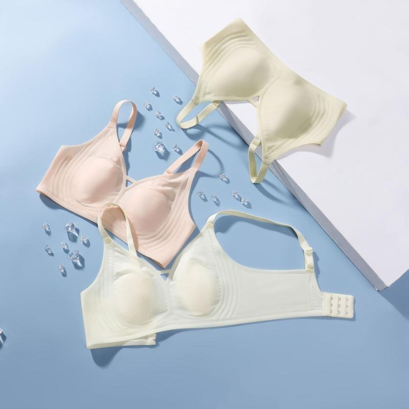 Women Seamless Wirefree Push Up Bra Comfortable Gathering Breathable Anti Sagging Lingerie