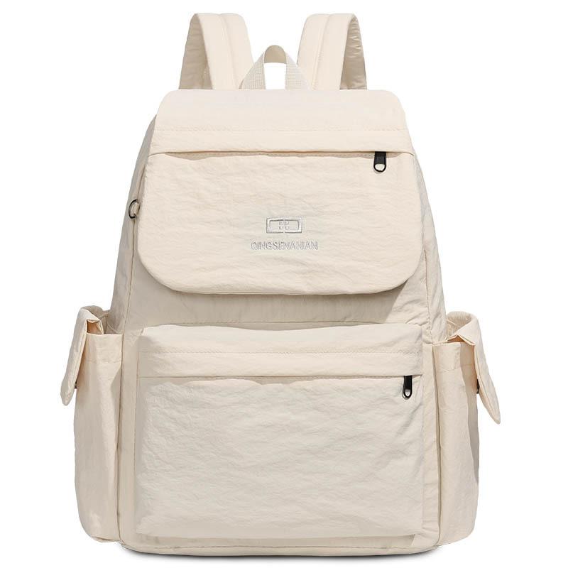 Solid Color Backpack Travel Outdoor Backpack Sports Student Schoolbag