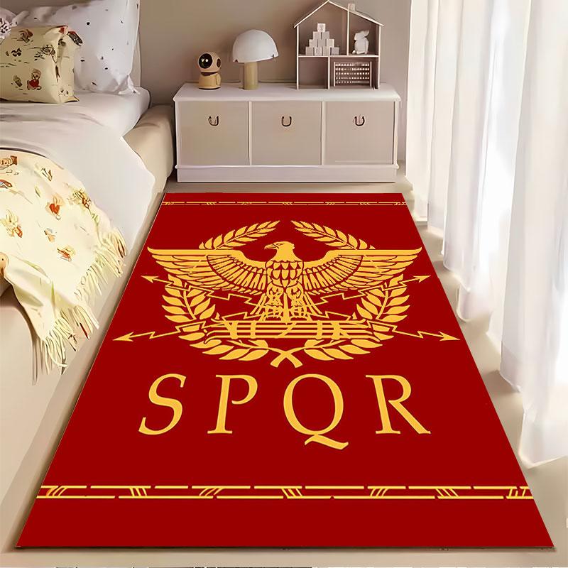 Roman Eagle SPQR Red Carpet suitable as a non-slip mat for the living room or bedroom sofa