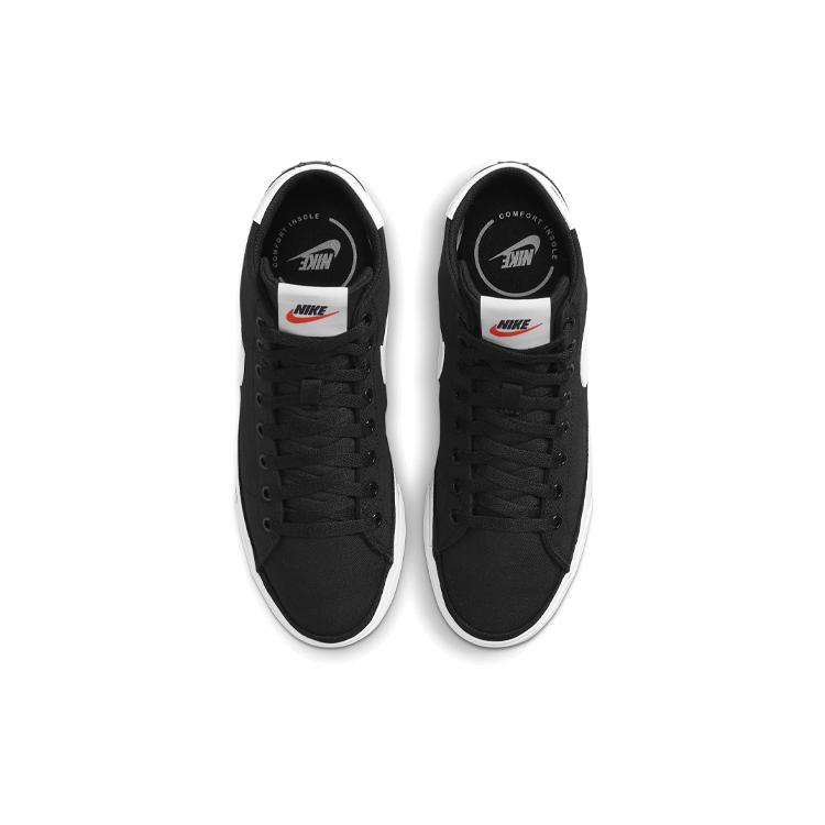 New Nike Court Legacy Canvas Mid 'Black White Orange' Women's DD0161-001