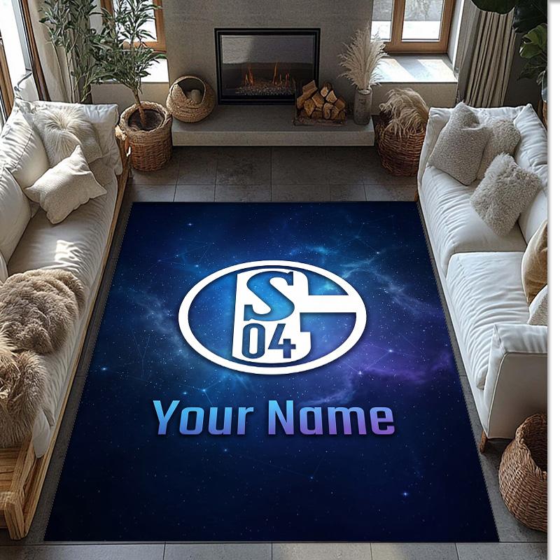 Tappeto in Velluto di Cristallo Stampato Schalke 04 FC Tappeto Antiscivolo in Velluto di Cristallo Per Divano Camera da Letto Decorazione Interna per la Casa