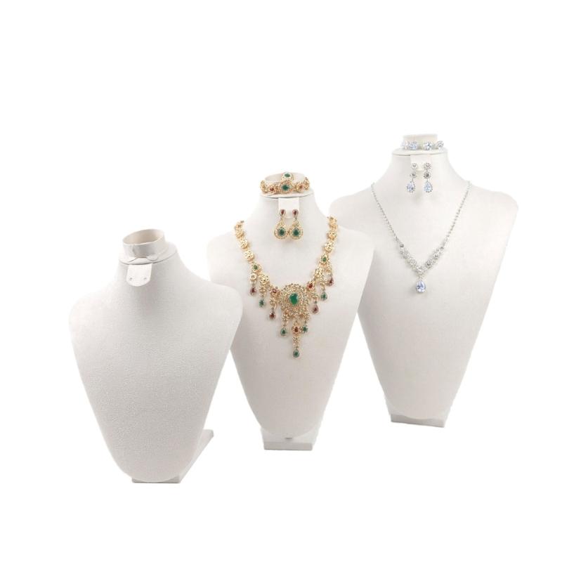 Sturdy Lint Covered Necklace Bust Portable Jewelry Organization Home Accessory Necklace Display Rack Decoration