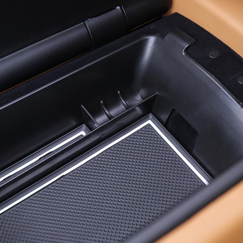 For Genesis GV80 2025 Left-Hand Drive Black Center Console Armrest Storage Box Organizer Tray Interior Car Styling Accessories