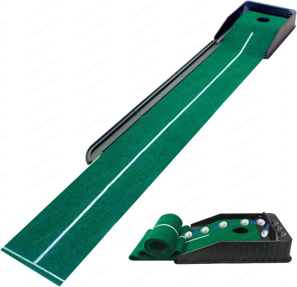 Cross-Border Hot Sale Indoor Golf Putting Mat, Auto Ball Return Practice Set with Putter, Training Kit
