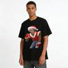 Christmas Limited Silver Hair Trendy Guy Print Top Casual Loose Unisex Holiday T-Shirt Pure cotton T-shirt