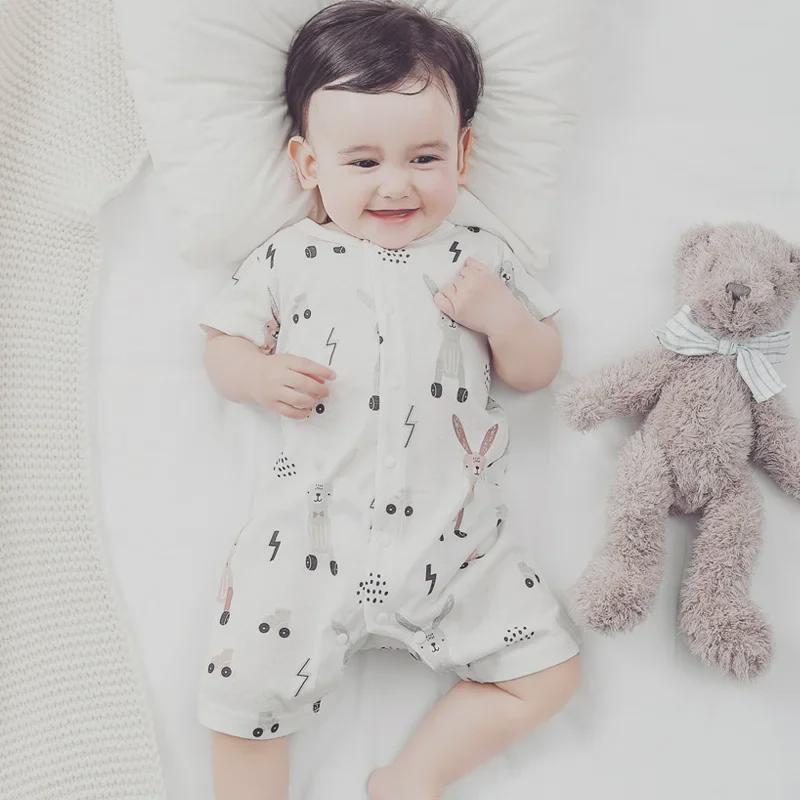 Bambu Elyaf Bebek Tulumu - Kısa Kollu, Nefes Alabilen, Yenidoğanlar için İnce Pijama - Yaz, İlkbahar ve Sonbahar için İdeal