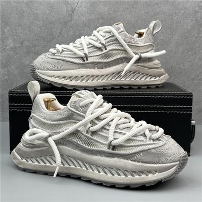 Herren Freizeitschuhe Atmungsaktive Laufschuhe Neue Herrenmode Plateau-Sneakers Trend Schnürschuhe Stoffschuhe Outdoor Rutschfeste Schuhe