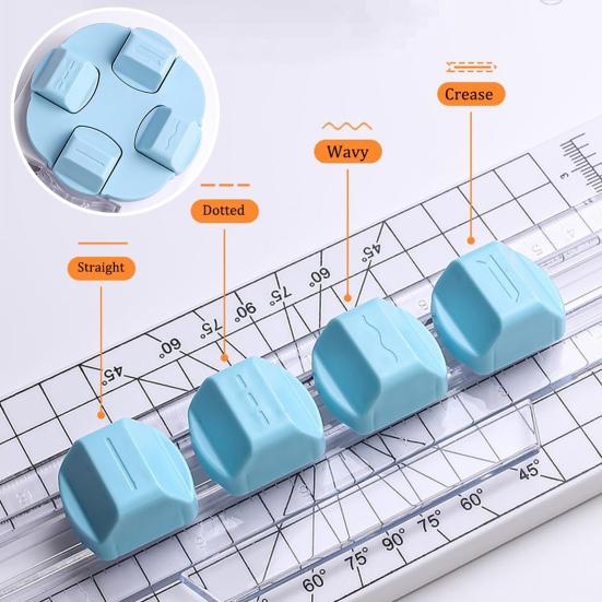 4-in-1 Portable Paper Cutters Manual Paper Trimmer Press-Type Cutting Machine Precision Paper Cutting Tools for Scrapbooking & DIY Project