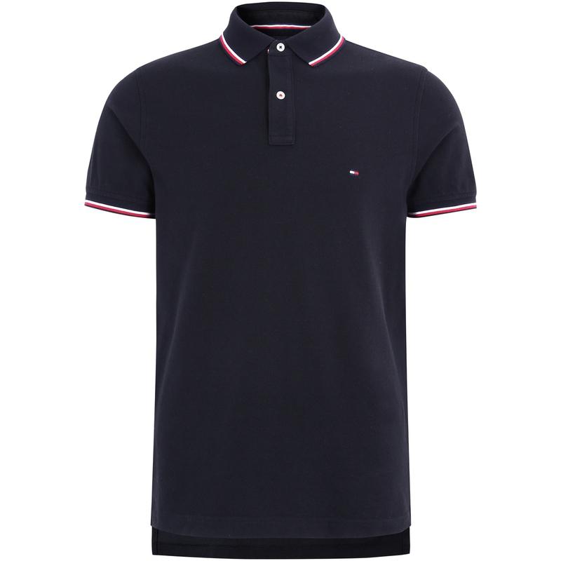 Tommy Hilfiger Kleurblok Afwerking Piqu&eacute; Gebreid Slim Fit Poloshirt Heren Poloshirts Marineblauw MW0MW13080-DW5 XXL
