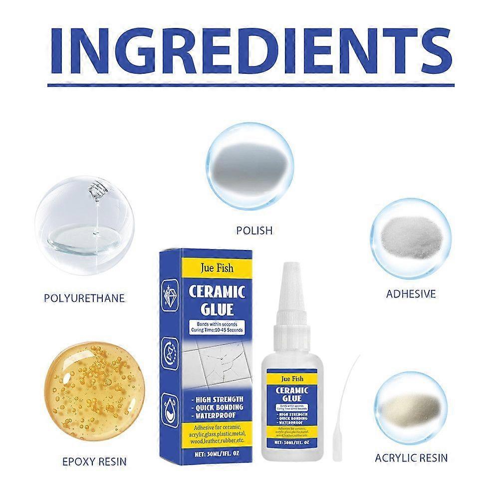 2026!!1-5x Ceramic Glue for Porcelain and Pottery Repair Instant Strong Adhesive Glue 30ml
