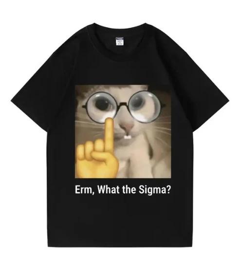 So What Is Sigma Fun T-shirt for Women, Silly Cat, Humorous Printed Fashion Top, O-neck Cute Extra Large Street Wear