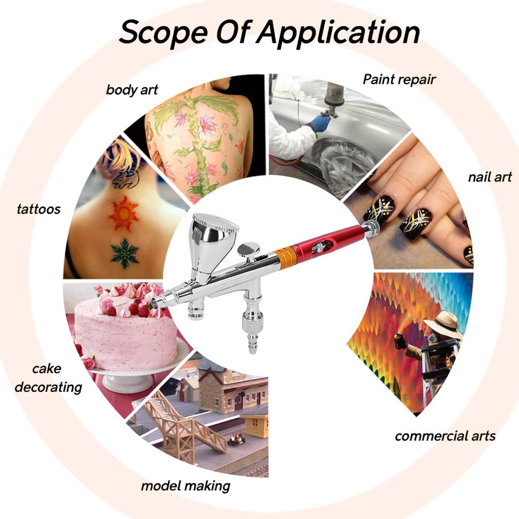 Set de pompă de aer profesională multifuncțională T218 0,3 mm Airbrush Max 30PSI pentru modele de artă DIY