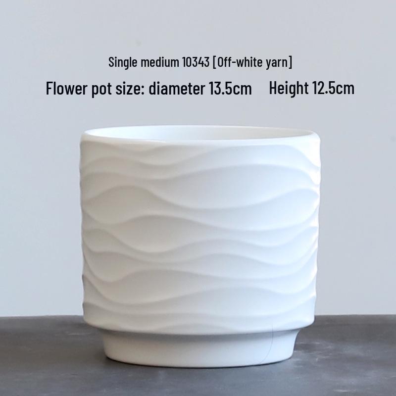 Nordic Minimalist Ceramic Flower Pot with Tray for Phalaenopsis, Orchid, and Succulent Plants