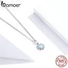 Bamoer 925 Silver White Opal Sun Pendant Necklace Apollo Chain Necklaces for Women Birthday Gift Jewelry