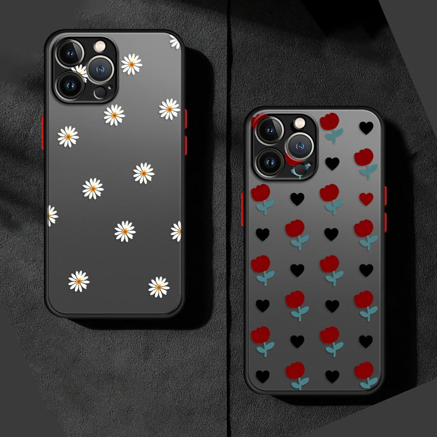Cute Flower Funda Back Phone Cover Case for iPhone 17 Pro Max 16 Plus 11 7 8 SE 12 XS XR 15 Air 14 13 Mini