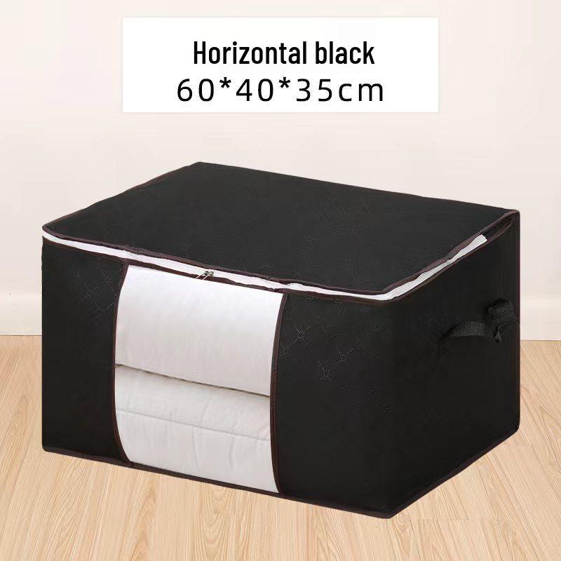 Cotton Quilt and Clothes Organizer Bag with Window, Non-Woven Fabric for Packing and Storage