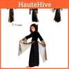 Enchanting Halloween Witch Dress For Girls With Golden Spider Web Tulle Long Skirt