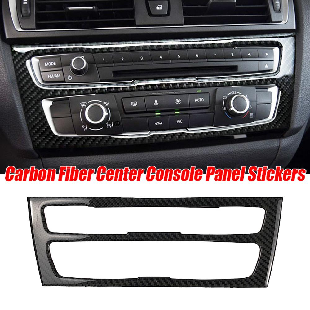 For BMW F20 F21 1 Series Accessories Car Interior Real Carbon Fiber Air Conditioning CD Console Panel Cover Trim Car