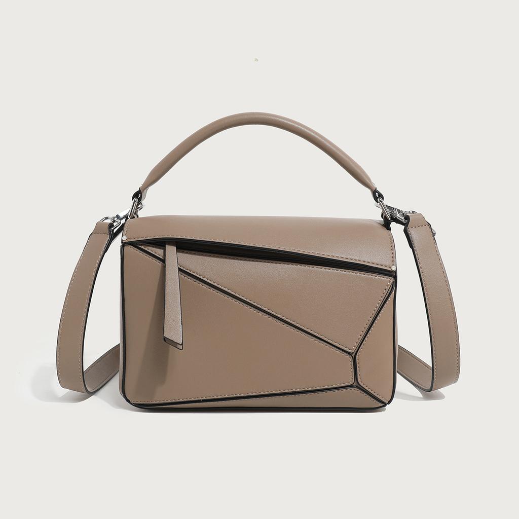 Xi Mengyao Same Geometric Bag Splicing Women'S Bag Crossbody Handbag Pillow Bag Internet Celebrity Same Trendy Shoulder Bag