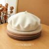 Women's Artistic Retro Wool Beret - Solid Color Autumn/Winter Hat