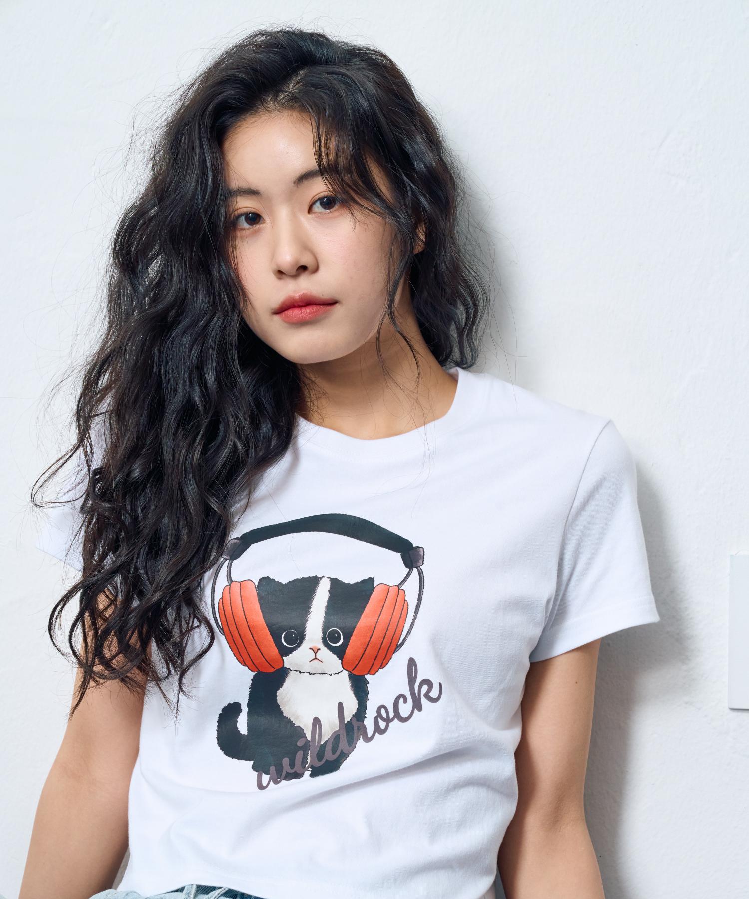 Wild Rock Romantic Cat Nyangpa Crop Top_White Free