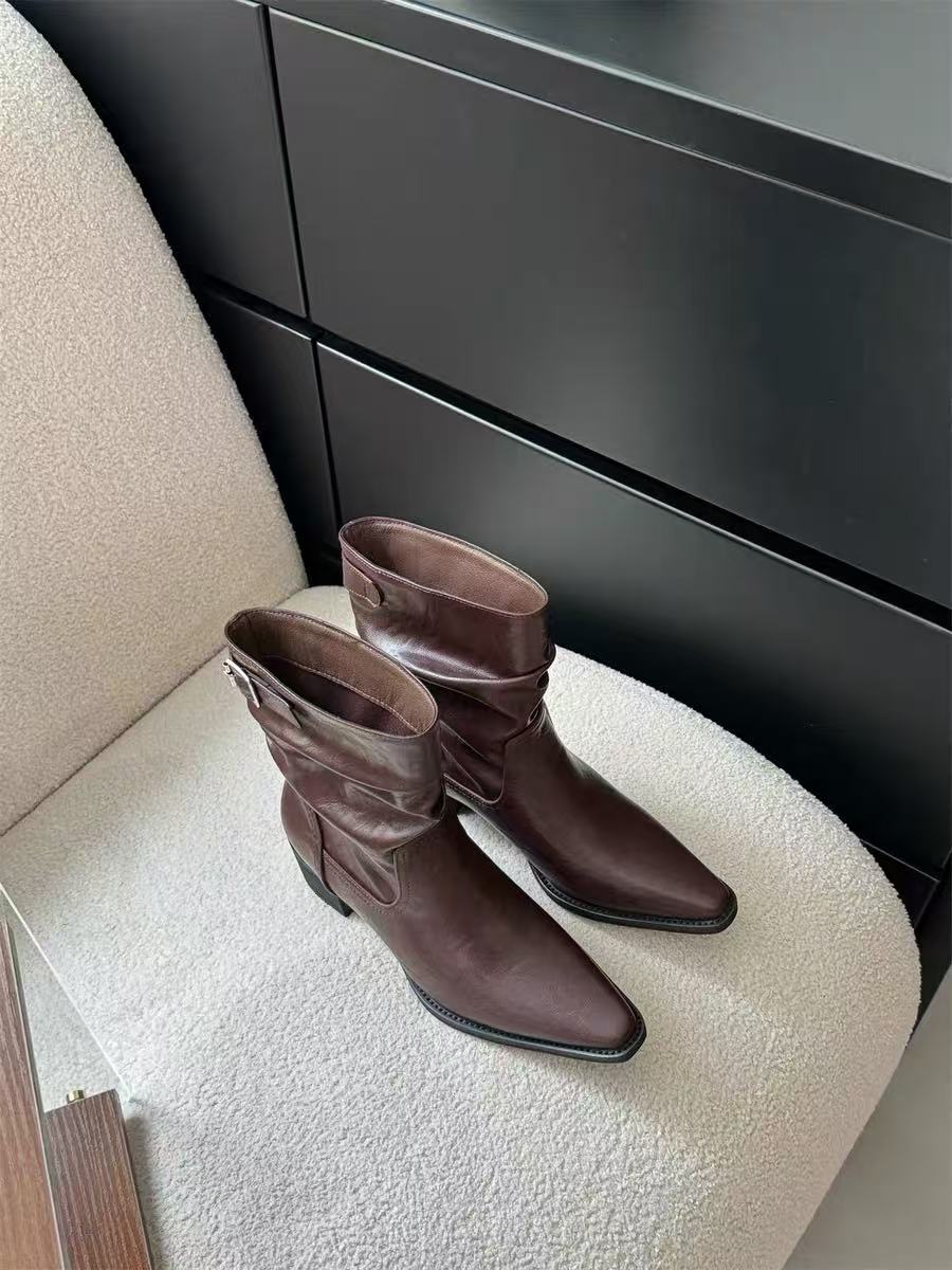 

Мода Мода Женские ботильоны с острым носком и современным каблуком 5 см Обувь Женская обувь-слипоны Женские короткие ботинки Туфли-лодочки 35 коричневый