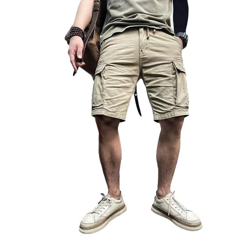 Herren Sommer Multi-Taschen Cargo Shorts Herren Mode Einfarbig Schnelltrocknend Jogginghosen Shorts Hosen Outdoor Atmungsaktive Shorts Männlich