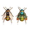 Rinhoo Delicate Little Bee Brooch Crystal Rhinestone Insect Ant Flying Bee Animal Honeybee Enamel Pins Broach Needle Badge Gifts