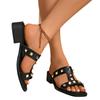 2026 Summer Women's Plus-Size Rivet Open-Toe Mid-Heel Beach Slippers