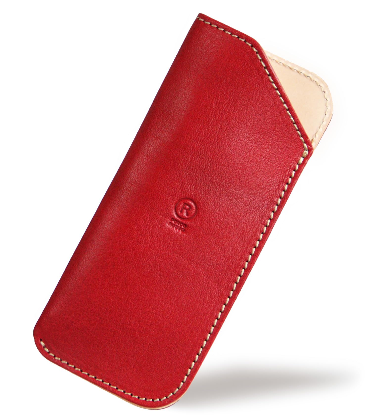 

[Porco Rosso] Eyeglasses Case, Slim, Lightweight, Thin, Leather, Tochigi Leather, Made in Japan (Red) [sokunou]