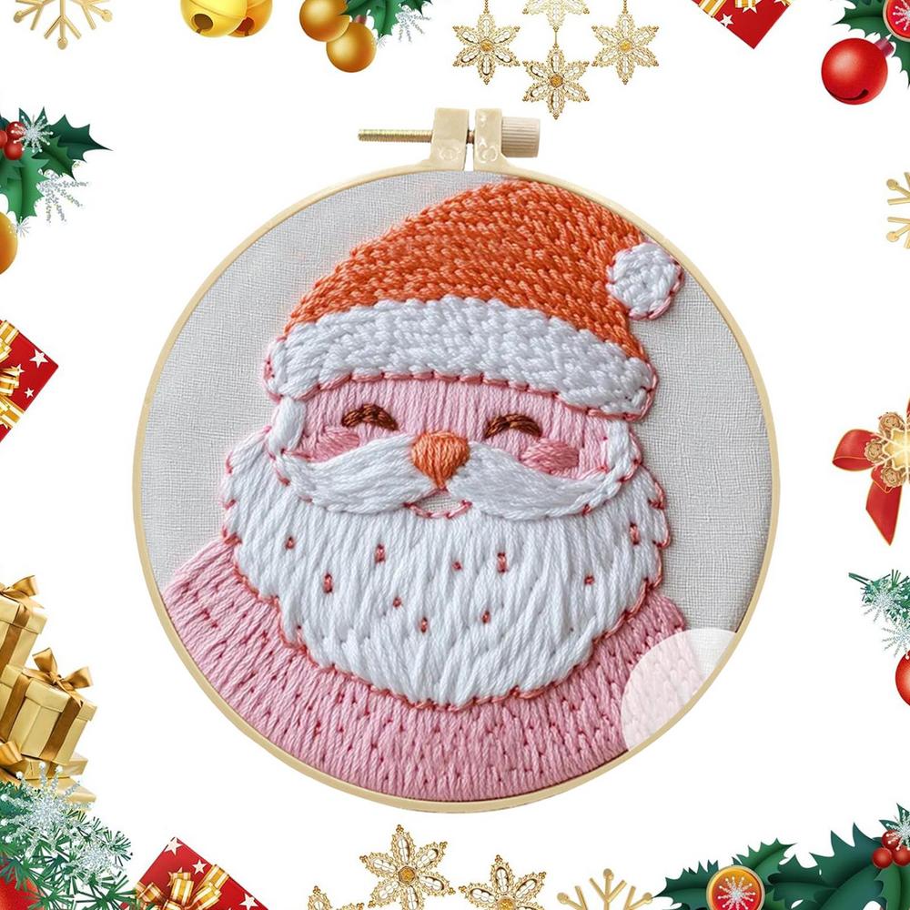 Winter Embroidery Kit Stitching Pattern Hand Embroidery Ornament Decorative Embroidery Practice Kit Needlepoint Hoop For Bedroom