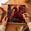 Set Creativo Drago Fantasy Kit Poke Art su Tessuto, Progetto Decorazione Stanza Tema Mitico 3D, Kit Creativo Senza Cuciture per Adulti, Decorazione Casa Fatta a Mano Stress