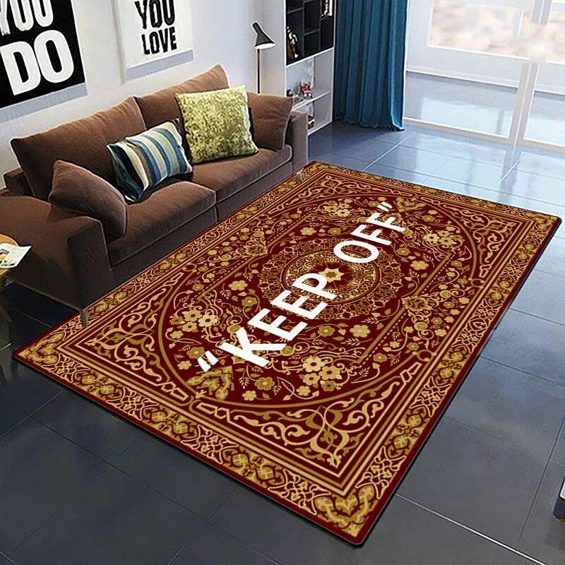 Keep Off Pattern Dekorativer quadratischer Teppich Modernes Haus Wohnzimmer Boden Matte Schlafzimmer Teppich Kunst Poster Matte Fans Geschenk Alfombra