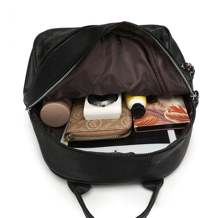 Chessboard embossed backpack large capacity women's backpack