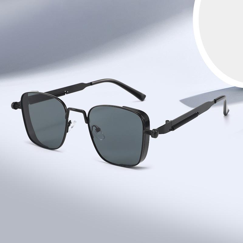 Retro Steampunk Sunglasses Men Metal Frames Spring  Punk Glasses UV400 Fashion Street Eyewear