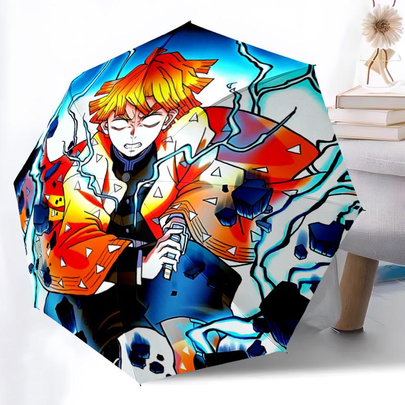 1pc Demon Slayer Automatic Folding Umbrella, Automatic Folding Umbrella with 8 Ribs, Convenient for Outdoor Use 087