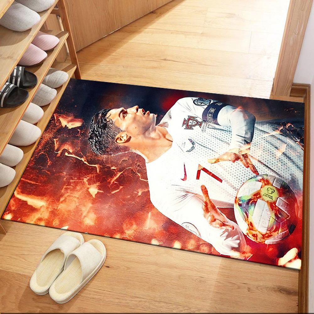 Ronaldo's Vodafone Legacy Square Rugs Are a Great Choice for Living Rooms, Bedrooms, Home Décor, and As Gifts.