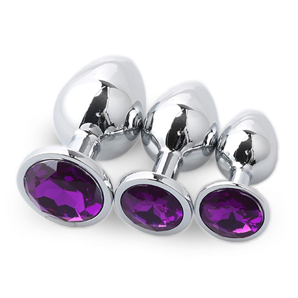 Stainless Steel Anal Plug Anus Plug Anal Bead Adults Sex Toys Metal Butt Plug With Jewelry Colorful Crystal For Women Adult Game