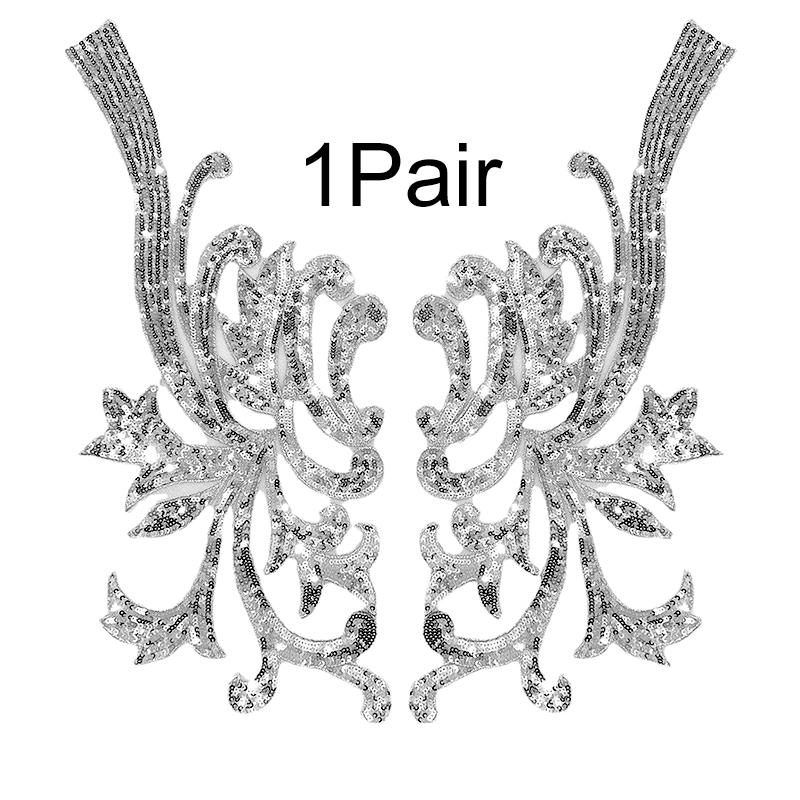 

1 Пара Модний DIY Вінтажний Патч з Квіткою з Паєток Мереживна Тканина Шиття Вишивка Патч для Одягу Печворк