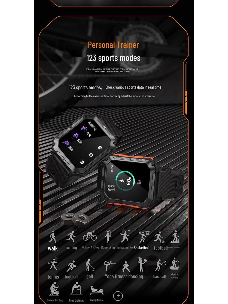C20PRO 1.83'' Smartwatch: Outdoor Sport, Call, Heart Rate & Blood Oxygen Detection, Three-Proof Protection
