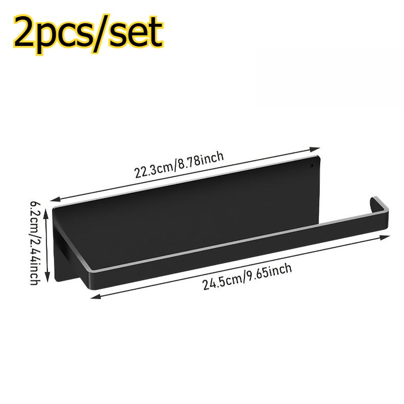 

2pcs/set Kitchen Paper Towel Holder Magnetic Refrigerator Side Storage Rack Plastic Wrap & Roll Paper Organizer for Home Kitchen чорний
